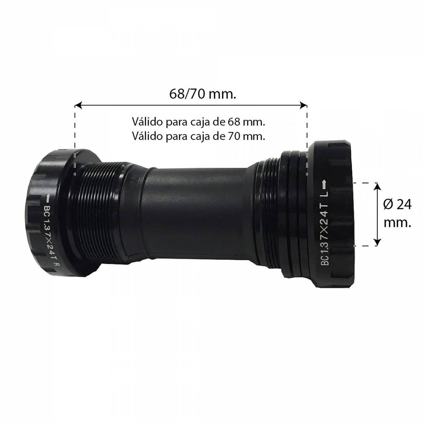 Gineyea Bottom Bracket BB51 - BSA 1.37x24 - 68/73 - Axle SH Ø24-24mm MTB